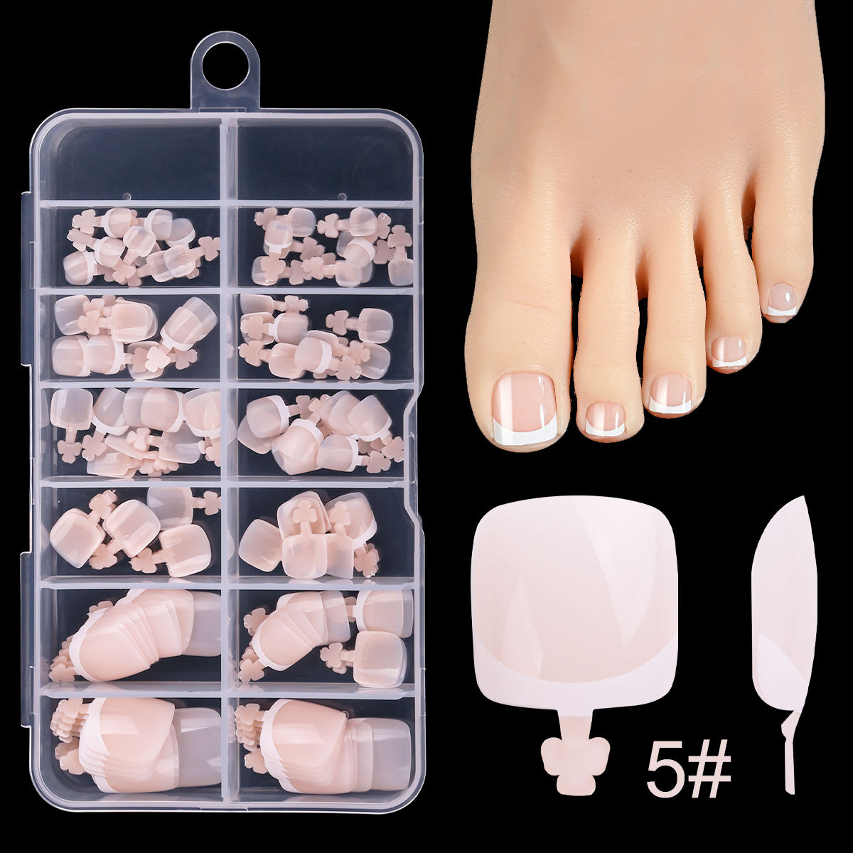 120PCS French Pedicure Nail Tips-5#