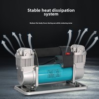 Nouveau courant nominal 45A compresseur d'air robuste pompe à Air DC 12V Double cylindre gonfleur de pneu de voiture 120L pompe de gonflage en métal