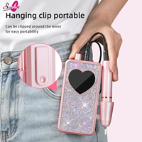 Ponceuse à ongles professionnelle sans fil 45000 tr/min, rechargeable, portable, avec écran cœur diamant, polisseuse électrique pour ongles