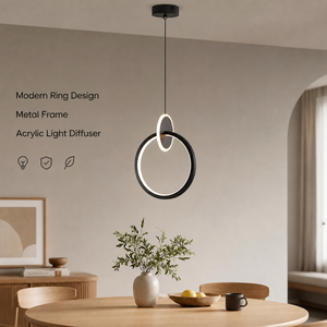 Lampe suspendue moderne en métal et acrylique, LED tricolore, hauteur réglable, pour salle à manger, chambre à coucher, décoration intérieure, 14W - Product Image 2
