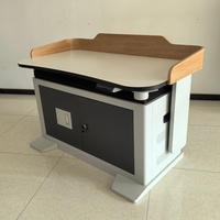 Table de formation scolaire et de bureau avec trous de dissipation thermique, pupitre numérique en acier pour enseignant, plateforme multimédia
