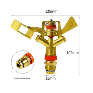 Lawn Vegetable Garden Orchard <strong>Sprinkler</strong> Equipment 4-Point Brass Rocker Nozzle 360 Rotating <strong>Irrigation</strong> Cooling Dust - Product Image 3