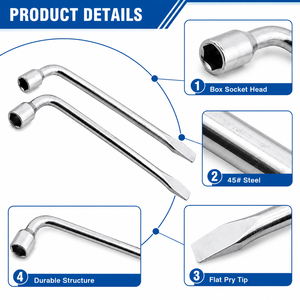 <span class=keywords><strong>Clé</strong></span> <span class=keywords><strong>dynamométrique</strong></span> industrielle en L de 200 N-m, métrique, en acier à haute teneur en carbone, outil manuel à douille pour écrous, compatible OEM pour le service automobile - Product Image 1