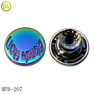 Bouton avec logo personnalisé pour jeans Conception à pression en alliage de zinc et cuivre antique avec tige pour <span class=keywords><strong>gravure</strong></span> de nom de short en jean - Product Image 4