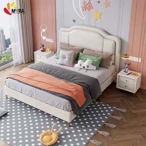 Letto Tatami Moderno Minimalista in Legno Massello e Pelle con Contenitore per Bambini e Ragazzi, Misure 12m/15m, Letto Singolo per Camera da Letto Genitore-Figlio - Product Image 1