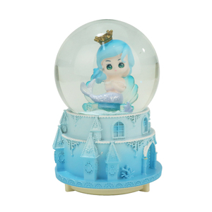 Resina personalizzata realizzata In kawaii carina <span class=keywords><strong>sirena</strong></span> di <span class=keywords><strong>mare</strong></span> In cristallo di carillon a palla di neve - Product Image 2