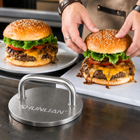 Presse à smash burger robuste en acier inoxydable 304 de 3,6 lb pour plancha, barbecue, bacon, steak, sandwichs