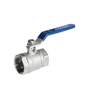 COVNA DN40 Raccord femelle CW617N SS316L Vanne à boisseau sphérique DN40 avec poignée de verrouillage UPVC/Laiton/Inox - Product Image 1