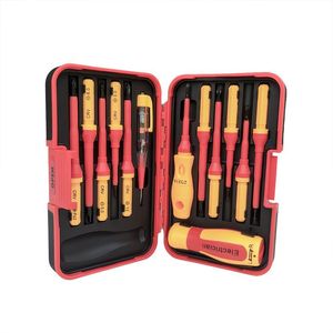 Electrician 13Pcs Insulated Ratcheting <b>Screwdriver</b> Set Crv Cross Phillips Bit Industrial Grade Plastic Handle Anti-Slip Texture - Product Image 1