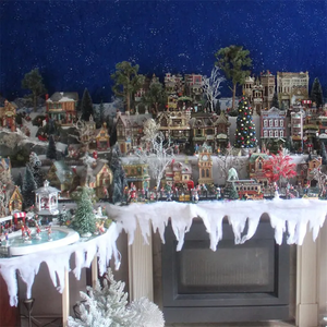 Manta de nieve <span class=keywords><strong>falsa</strong></span> de <span class=keywords><strong>Navidad</strong></span> de 14*47 pulgadas, rollo de manta de <span class=keywords><strong>chimenea</strong></span> de nieve Artificial de carámbano, manta de cubierta de nieve de carámbano - Product Image 5