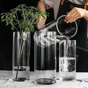 Классическая стеклянная ваза большого размера для украшения дома