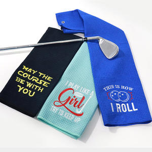 Serviette <span class=keywords><strong>de</strong></span> <span class=keywords><strong>golf</strong></span> en microfibre gaufrée avec logo personnalisé OEM, en coton microfibre avec clip, cadeau <span class=keywords><strong>de</strong></span> <span class=keywords><strong>golf</strong></span> - Product Image 4