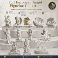 Statuette d'ange agenouillé antique en résine, sculpture d'ange blanc avec mentonnière pour la décoration de table de salon à la maison, cadeaux
