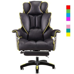 Chaise de bureau de direction moderne de haute qualité en Somalie <span class=keywords><strong>2021</strong></span>, avec coussin en mousse haute densité, chaise de massage avec repose-pieds escamotable, jaune - Product Image 3