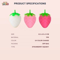 Jouets anti-stress en plastique souple en forme de fraise changeant de couleur, sensibles à la chaleur, jouets à presser pour le bureau, YIMENG 14 ans