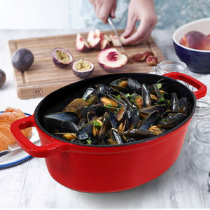 Ustensiles de cuisine ovales en fonte émaillée, rôtissoire pour poulet, casserole, four néerlandais, four français, ragoût, marmite, cocotte - Product Image 4