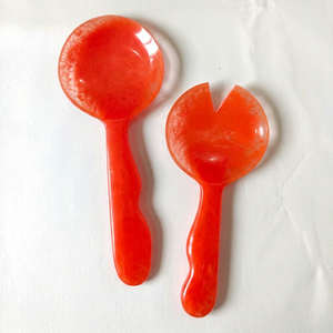 Top Selling Handmade Resin <b>Salad</b> <b>Tools</b> Server Set Elegant Wave Design Customizable Spoon Fork Dishwasher Safe Microwave Oven - Product Image 1