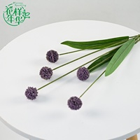 Flor Artificial de Craspedia Billy Ball de Seda, 69 cm, 5 Cabezas, Gran Tamaño, para Decoración Floral de Hogar y Bodas