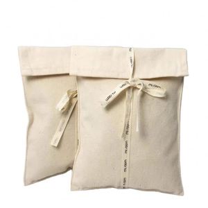 Pochette en coton personnalisée avec impression de logo, sac d'emballage cadeau, pochette à bijoux, enveloppe postale, sac à rabat - Product Image 1