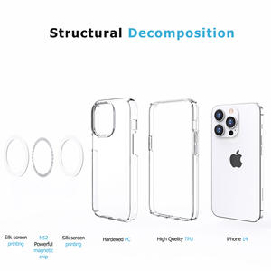 Pour iPhone 15 16 Pro Max Defender Magnétique Transparent Clair Paillettes Étuis et Sacs pour <span class=keywords><strong>T</strong></span>éléphone Portable - Product Image 5