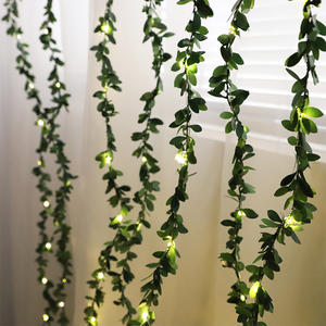 3 2M200LED cortina cadena luz IP44 planta Artificial vid colgante guirnalda para boda fiesta terraza pared decoración al aire libre - Product Image 4