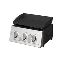 Plancha de barbecue portable en acier inoxydable 304 à 2 brûleurs, avec chariot pliable, vente en gros