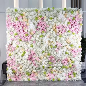 Versátil Panel de Flores Artificiales Enrollable 3D 5D de 8 pies x 8 pies para Decoración de Fondo en Bodas, Fiestas y Eventos - Product Image 2