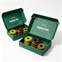 Boîtes d'emballage alimentaire en gros pour donuts au soja, de haute qualité, pour pâtisseries, gâteaux, biscuits, tartes aux œufs, boîte d'emballage alimentaire personnalisée