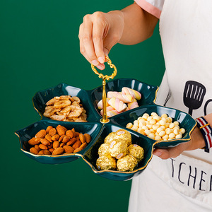 Yeni koleksiyon <span class=keywords><strong>2</strong></span> veya <span class=keywords><strong>3</strong></span> katlı seramik tatlı standı cupcake standı kek standı set doğum günü düğün ekran ile altın kolu - Product Image 5