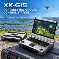 Station de Contrôle au Sol FHSS Hopping SDR pour Drones, Écran HD 15,6 Pouces, Double Bande FPV, Station au Sol pour Drones UAV, Portée Longue de 10-15 KM, 2.4G/5.8G