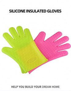 Guantes de Silicona para Horno con Cinco Dedos, Anti-Quemaduras, Aislantes para Microondas, Guantes para Hornear - Product Image 6