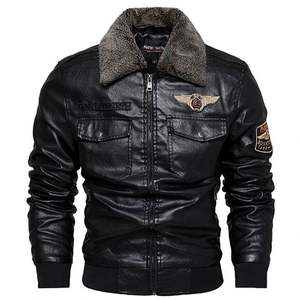 Veste en PU pour homme, nouveau design, tendance hiver, vêtements pour homme, veste chaude, coupe slim, élégante, veste de moto en PU - Product Image 3