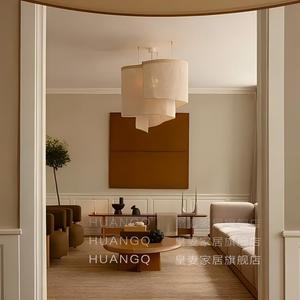 Lustres en tissu de forme ovale avec source de lumière LED pour les halls d'hôtels, luminaires pour villas - Product Image 4