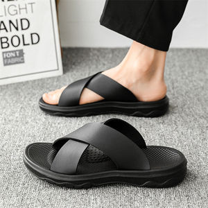 2026 Factory Wholesale Light Weight Casual Slides Slippers High Quality Summer Men's <b>Shoes</b> Outdoor beach <b>soft</b> leather sandals - Product Image 6