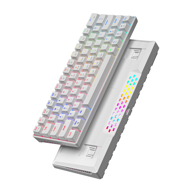 Mini 60% Gaming Keyboard RGB Backlit Compact Keyboard Ergonomic Mechanical Feel Office Mechanical Keyboard for Game