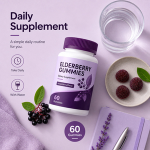 Gran Oferta: Gomitas de Extracto de Saúco Negro Natural con Zinc y Vitamina C al 3% para el Apoyo Inmunológico (No apto para Recién Nacidos) - Product Image 4