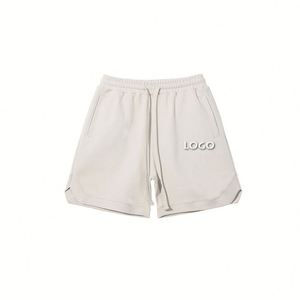 Pantalones cortos de sarga con cordón deportivo suelto de alta calidad para hombre, pantalones cortos de calle informales con bolsillo y cintura elástica para hombre - Product Image 1