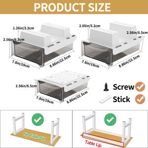 Boîte de rangement sous le bureau, auto-adhésif, Attachable sous le bureau, organisateur de tiroir, armoire coulissante, organisateur de bureau caché - Product Image 2