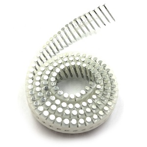 <b>Plastic</b> <b>Sheet</b> Collated Coil Nails Ring Shank <b>White</b> Zinc Plated Manufacturer Price Length 45mm - Product Image 4