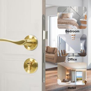 Poignée de porte intérieure dorée pour la <span class=keywords><strong>maison</strong></span> avec <span class=keywords><strong>kit</strong></span> de verrouillage Poignée de porte de chambre à coucher <span class=keywords><strong>en</strong></span> acier inoxydable doré pour la <span class=keywords><strong>maison</strong></span> - Product Image 3