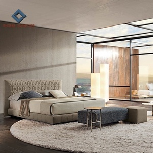 Camas de cuero genuino con diseños modernos de alta gama, juego de muebles de dormitorio italiano de lujo, tamaño personalizable - Product Image 5
