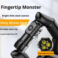 Mini lampe torche à lumière forte à trois yeux, longue durée de vie de la batterie, multifonction, aimant, rechargeable, anti-explosion