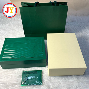 Caja de Reloj de Madera Verde Personalizada con Material Protector de PU y MDF, Estuche de Empaque de Alta Gama con Libro de Certificado - Product Image 3