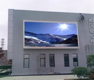 Pantalla de vídeo led de alto brillo para exteriores, cardán de publicidad y trabajo para la empresa, mantenimiento frontal de pared, P5.33