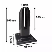 Clip de fixation sans perçage en alliage d'aluminium brossé et acier inoxydable 304 pour verre, pour base d'escalier, piscine et balcon, fixation au sol 5