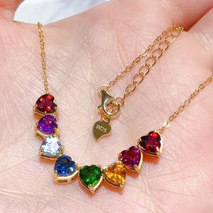 قلادة فضية رائعة من الفضة الإسترلينية عيار 925 بتصميم قلب ثنائي اللون للنساء. - Product Image 4