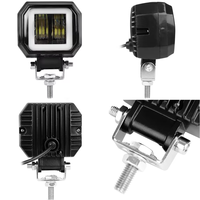 Lampe de travail pour voiture 20W LED avec yeux d'ange blanc rouge bleu feux de circulation Halo DRL pour voiture camion 4x4 tout-terrain-nouvel état accessoire