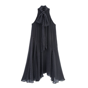 Vestidos holgados sexys sin mangas con cuello halter y lunares para mujer - Product Image 2