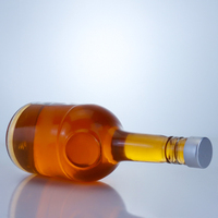 Botella de Vidrio Redonda de 750 ml para Brandy, Whisky, Tequila y Licores, Botella de Vidrio Vacía para Bebidas Espirituosas, con Tapa de Rosca y Logotipo Personalizado