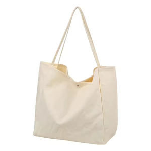 Bolsa de Compras Grande de Lona de 16 oz, Color Puro, con Bolsillo Interior, Reutilizable, Ecológica, Estilo Femenino, Etiqueta OEM - Product Image 6